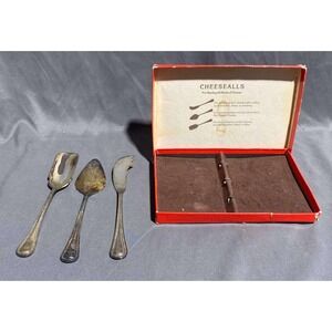 Vintage Godinger Silverplate Cheeservs Set Of 3 Cheese Serving Utensils Japan